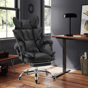 Racing Gaming Chair w/ Arm, Faux Leather Gamer Recliner Home Office, Black Pink