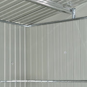 10x12 XL Garden Metal Shed Gable Roof Steel Outdoor Tool Storage with Floor Base