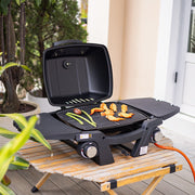 2 Burners Tabletop Gas Grill Barbecue Lid Thermometer Portable Camping Party
