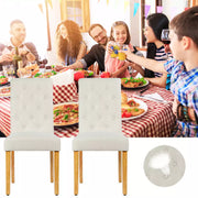 Parson Accent Diner Chairs Dining Room Chairs Set of 2 w/Padded Seat-Beige