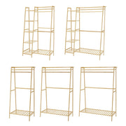 Bamboo Wooden Clothes Rail Hat Rack Open Wardrobe Garment Hanging Display Stand