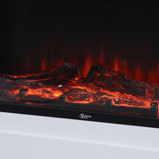 Electric Fireplace Insert LED Log Fire Flame White Surround Standing Heater Set