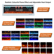 40/50/60/70/80/100'' Insert/ Wall Mounted LED Fireplace Wall Inset Into Fire NEW