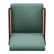 Scandi Armchair Green Upholstered Leisure Lounge Sofa Club Chair Wooden Frame UK