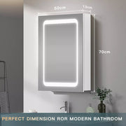 LED Bathroom Mirror Cabinet with Shaver Socket Demister Sensor Lights Vertically
