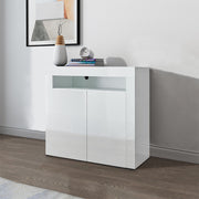 1 Set LED Iight Modern Storage Sideboard Wine Cabinet 2 door Modern living room