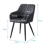 2 Used Dining Chairs Grey Velvet Armchairs Dining Room Chair Diamond Seat