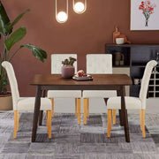 Parson Accent Diner Chairs Dining Room Chairs Set of 2 w/Padded Seat-Beige