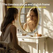 LUVODI Oval Bathroom Mirror Brushed Brass Framed Wall Mounted Mirrors for Vanity