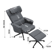 Swivel Recliner Chair Office Ergonomic Adjustable Reclining Chairs & Footrest UK