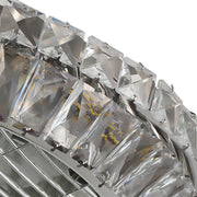 Crystal Ceiling Fan with Light 6 Speed Flush Mounted Chandelier Bluetooth Remote