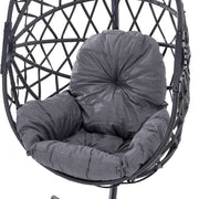 Garden Folding Cocoon Egg Swing Chair Rattan Hanging Basket Hammock with Cushion