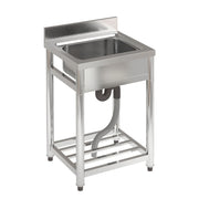Stainless Steel Kitchen Sink Catering Single Bowl W/ Storage Shelf Drainer Units