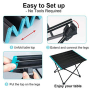 Folding Camping Tables With Carry Bag Portable Garden Picnic BBQ Beach Fishing