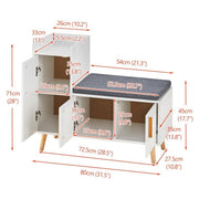 White Shoe Bench Shoe Storage Rack Cabinets with Padded Seat Cushion for Hallway