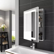 LED Bathroom Mirror Cabinet with Shaver Socket Demister Sensor Lights Vertically