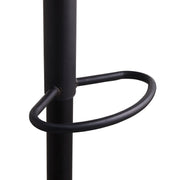 Pair of Velvet Grey Bar Stools Gas Lift Swivel Breakfast Chairs Dull Polish Base