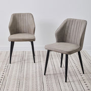 2x Dining Chair PU High backrest Metal Legs Kitchen Home Restaurant Office Room