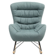 Rocking Chair Wing Back Tub Armchair Fabric Cushiony Seat Rocker Sofa