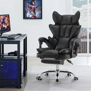 Racing Gaming Chair w/ Arm, Faux Leather Gamer Recliner Home Office, Black Pink