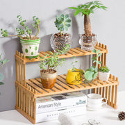 Mini Desktop Wood Plant Stand Ladder Shelf Herbs Planter Flower Pot Display Rack