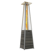 Pyramid Flame Tower Outdoor Gas Patio Heater - Grey Rattan