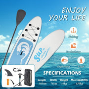 10ft Inflatable Paddle Board SUP Surfboard Stand Up Water Float w/ Accessories