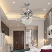 Chic LED Ceiling Fan Modern Chandelier Lamp Living Room Bedroom Pendant Light