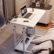 2 Tier Mobile Computer Notebook Desk Adjustable Overbed Sofa Laptop Stand Table