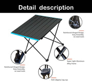 Folding Camping Tables With Carry Bag Portable Garden Picnic BBQ Beach Fishing