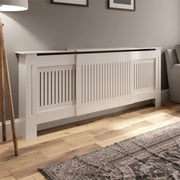White Radiator Cover Wall Rad Cabinet Adjustable MDF Wood Vertical Style Modern