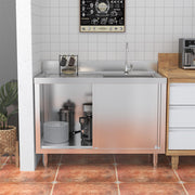 Catering Sink Stainless Steel Kitchen Cabinet Cupboard Single Bowls Drainer Unit