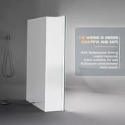 LED Bathroom Mirror Cabinet with Shaver Socket Demister Sensor Lights Vertically