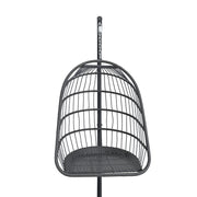 Garden Folding Cocoon Egg Swing Chair Rattan Hanging Basket Hammock with Cushion