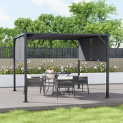 Steel Pergola Adjustable Gazebo Garden Sun Shade Canopy Outdoor Shelter