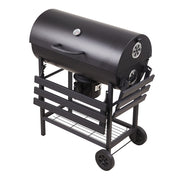 Charcoal BBQ Grill with Warming Rack Shelves Temperature Gauge Backyard Kit