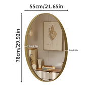LUVODI Oval Bathroom Mirror Brushed Brass Framed Wall Mounted Mirrors for Vanity
