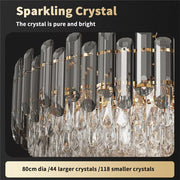 40/60/80cm Raindrop Crystal Chandelier Pendant Ceiling Light Restaurant Kitchen