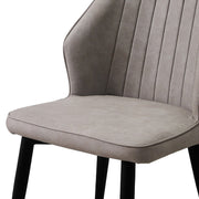 2x Dining Chair PU High backrest Metal Legs Kitchen Home Restaurant Office Room