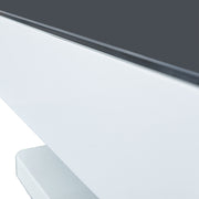 Modern Rectangle Coffee Tea Table Tempered Glass Top Living Room With Drawers