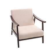 Mid-Century Solid Wooden Frame Armchair Tub Sofa Button Upholstered Accent Chair