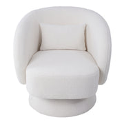 Teddy Velvet Rotating Tub Armchair Swivel Chairs Padded Accent Sofa with Bolster