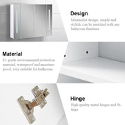 Bathroom Cabinet Mirror LED Touch Shelves Storage Wall Mounted Makeup Washroom