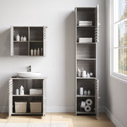 Grey Oak Bathroom Range Set Under Sink Mirror Cabinet Furniture Storage Cupboard