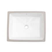 Undermount Bathroom Sinks White Ceramic Single Bowl Inset Basin Waste Kits 500mm