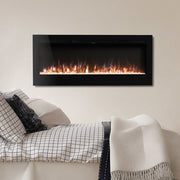 40/50/60/70/80/100'' Insert/ Wall Mounted LED Fireplace Wall Inset Into Fire NEW