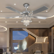 Chic LED Ceiling Fan Modern Chandelier Lamp Living Room Bedroom Pendant Light