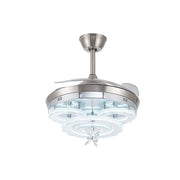 Chic LED Ceiling Fan Modern Chandelier Lamp Living Room Bedroom Pendant Light