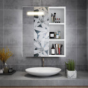 Bathroom Cabinet Mirror LED Touch Shelves Storage Wall Mounted Makeup Washroom