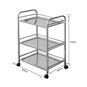 3 Tier Kitchen Trolley Bathroom Storage Portable Home Rack Holder with Wheels UK